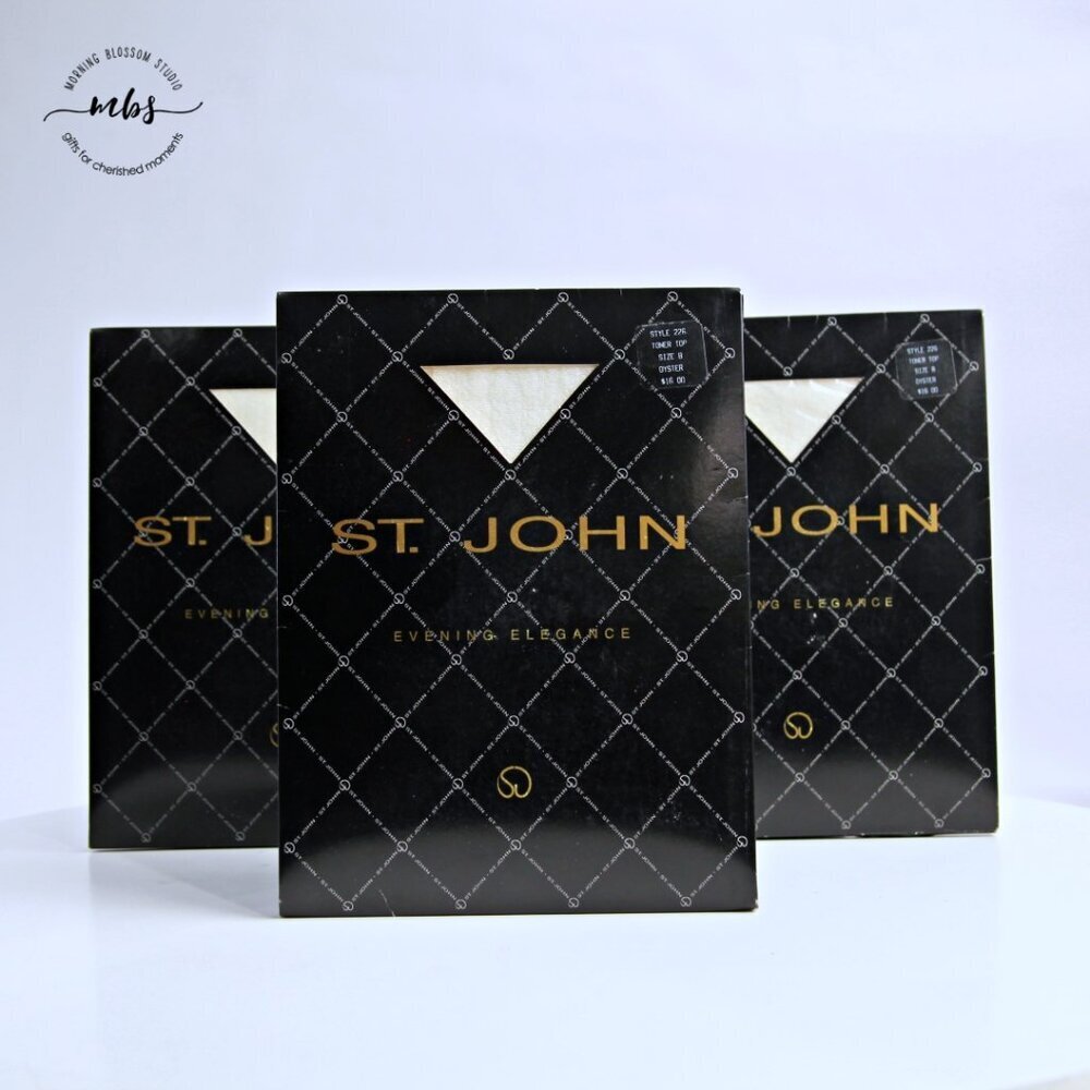 NWT Bundle of 3 St. John Evening Elegance Toner Top Pantyhose Oyster Size B